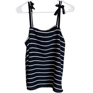 Banana Republic Navy and White Striped Nautical Camisole M